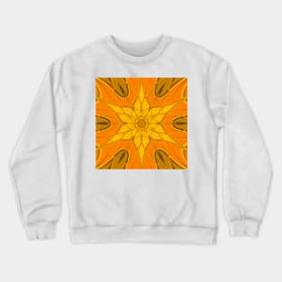 Cartoon Mandala Flower Yellow Crewneck Sweatshirt